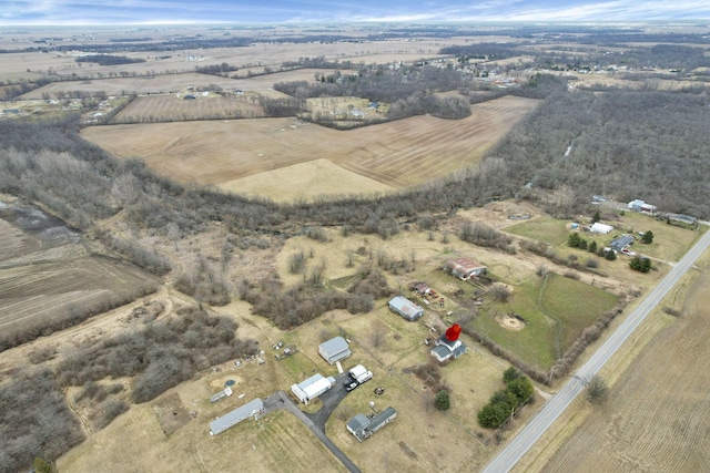 aerial view with a rural view