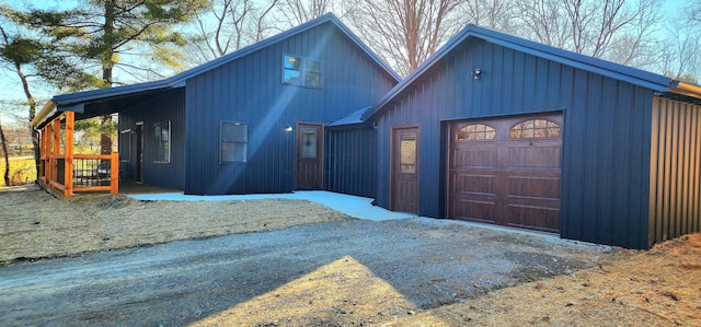 garage with driveway