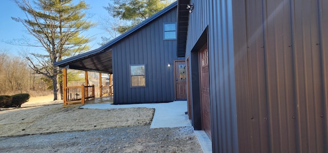 view of side of home featuring board and batten siding