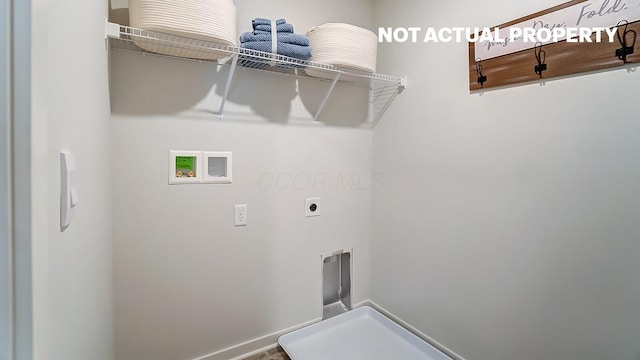 laundry room featuring laundry area, hookup for a washing machine, and hookup for an electric dryer