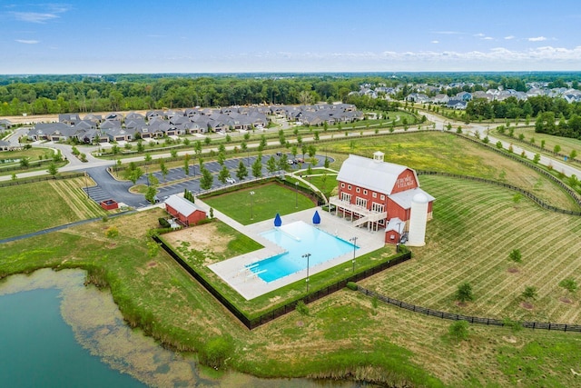 aerial view featuring a residential view