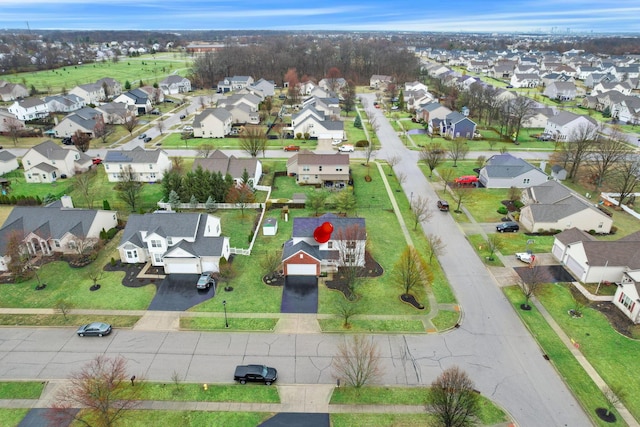 drone / aerial view with a residential view