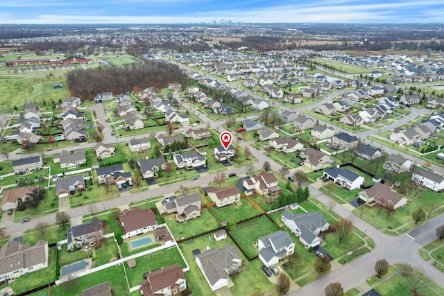 drone / aerial view featuring a residential view