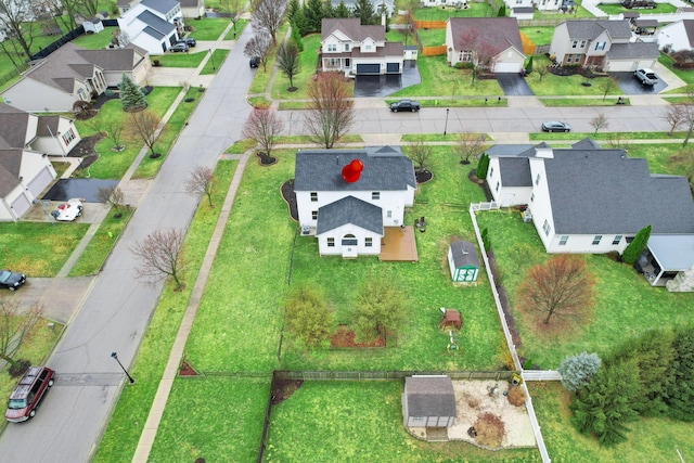 aerial view featuring a residential view