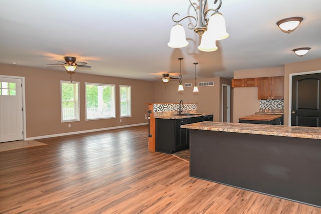 1025 Edison Ave, Marion, OH 43302 - kitchen with ceiling fan, plenty of natural light, and light wood-type flooring