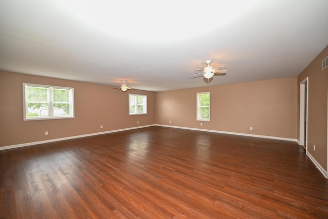 1025 Edison Ave, Marion, OH 43302 - spare room with a ceiling fan and dark wood-type flooring