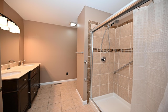 1025 Edison Ave, Marion, OH 43302 - full bath with tile patterned flooring, a stall shower, and double vanity