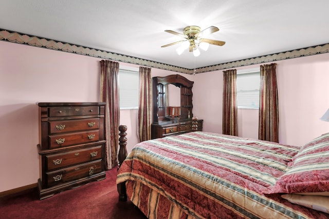 2639 Halleck Dr, Columbus, OH 43209 - bedroom featuring dark colored carpet and ceiling fan