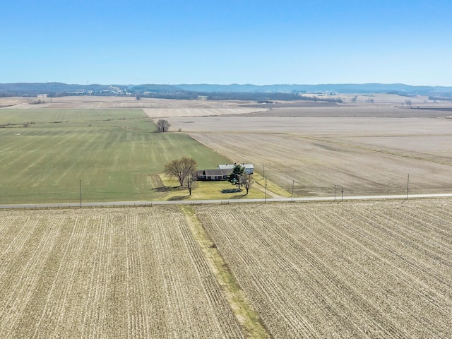 bird's eye view with a rural view