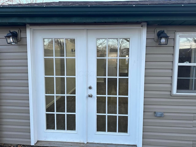 property entrance with french doors