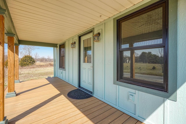 deck with a porch