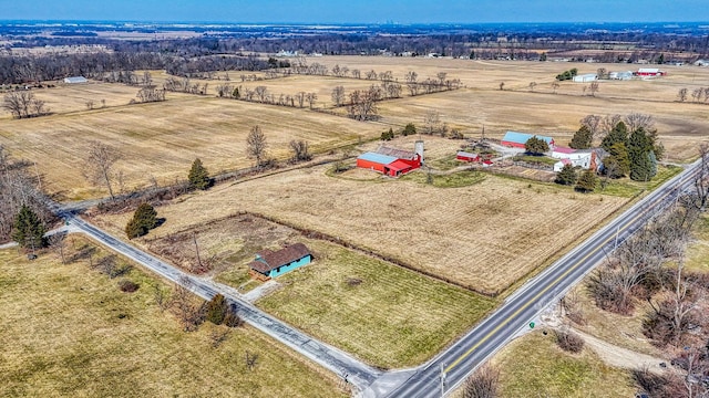 bird's eye view with a rural view