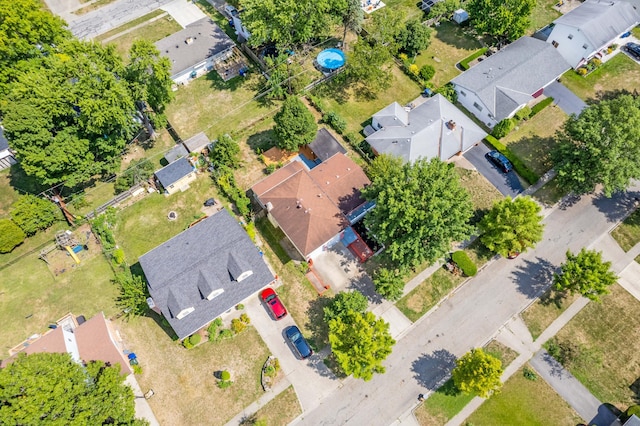 aerial view with a residential view