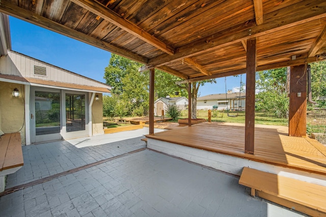 exterior space with an outbuilding