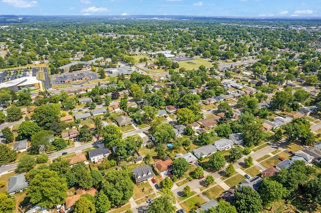 drone / aerial view with a residential view