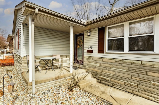 view of patio with covered porch