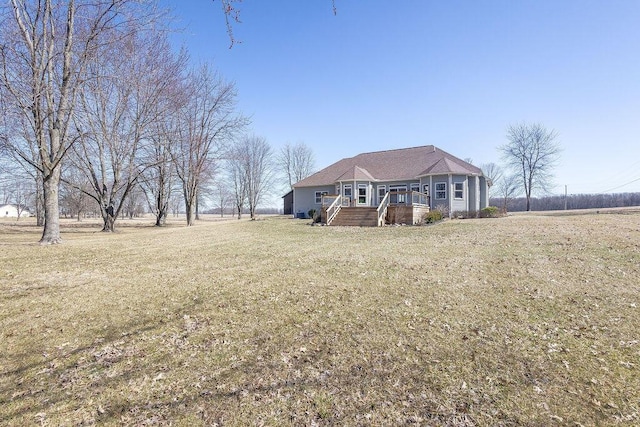 view of yard with a porch