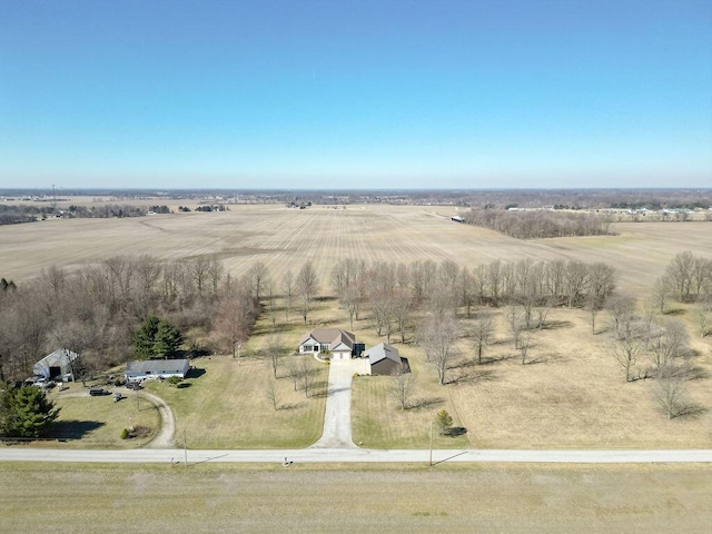 bird's eye view with a rural view