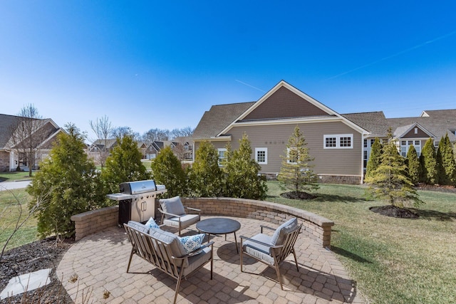 view of patio with a grill