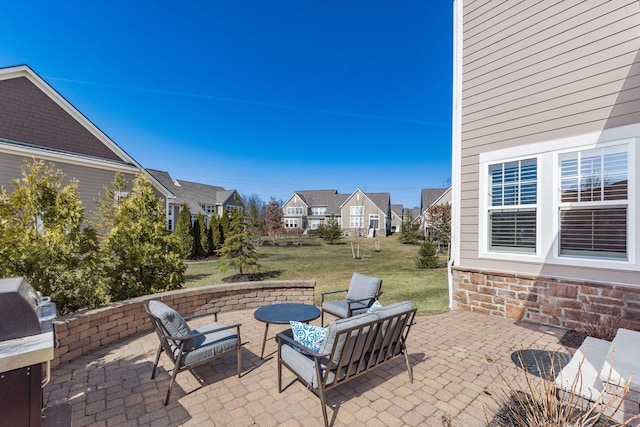 view of patio / terrace featuring a residential view