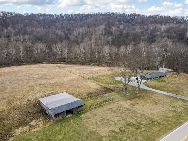 drone / aerial view with a view of trees