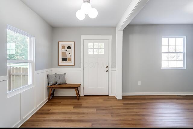 298 Clarendon Ave, Columbus, OH 43223 - foyer with a chandelier, healthy amount of natural light, and wood finished floors