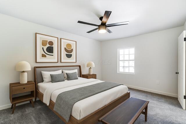 298 Clarendon Ave, Columbus, OH 43223 - bedroom featuring carpet flooring, baseboards, and a ceiling fan