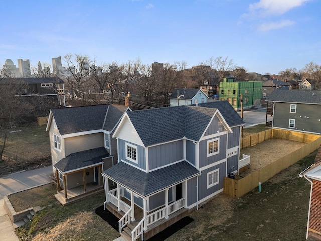 bird's eye view with a residential view