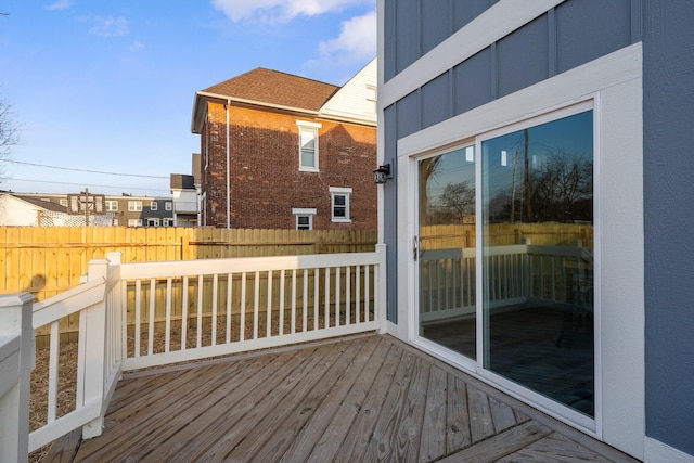 wooden terrace with fence