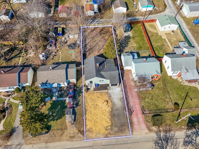 bird's eye view with a residential view