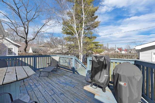 deck featuring area for grilling