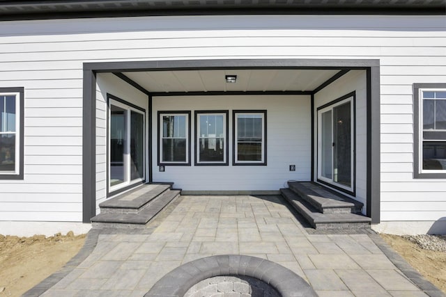 view of patio featuring entry steps