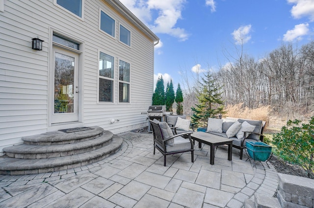 view of patio / terrace with outdoor lounge area and grilling area