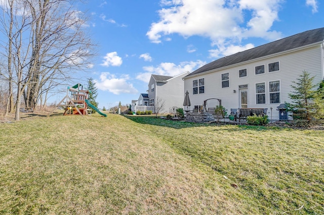 view of yard featuring a playground