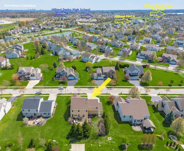 6148 Ryan Woods Way, Hilliard, OH 43026 - bird's eye view featuring a residential view