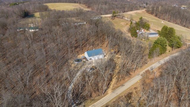 bird's eye view with a rural view