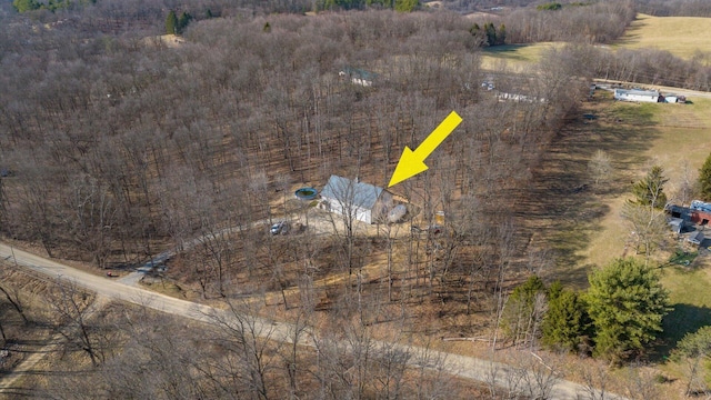 bird's eye view featuring a rural view