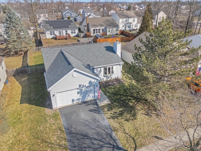 drone / aerial view with a residential view