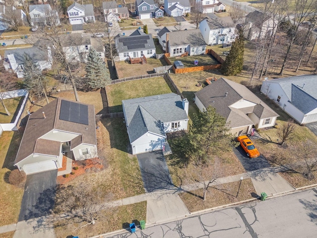 bird's eye view with a residential view