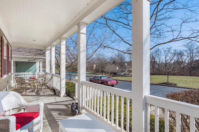 exterior space with covered porch