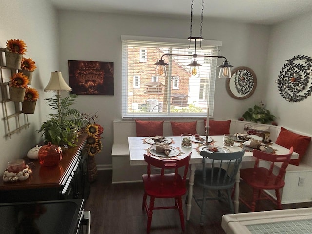 dining room with dark wood-style floors