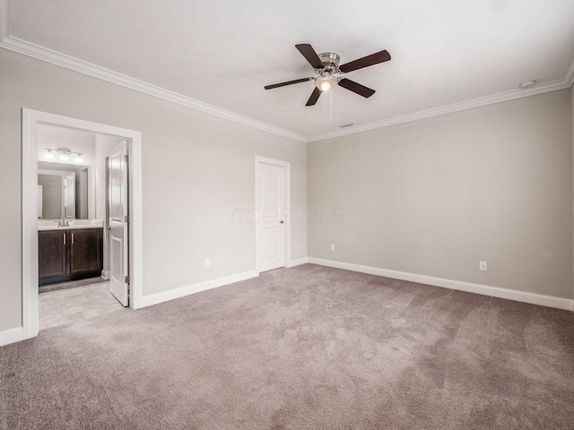 5678 Arcadian Ave, Hilliard, OH 43026 - unfurnished bedroom featuring baseboards, crown molding, and light colored carpet