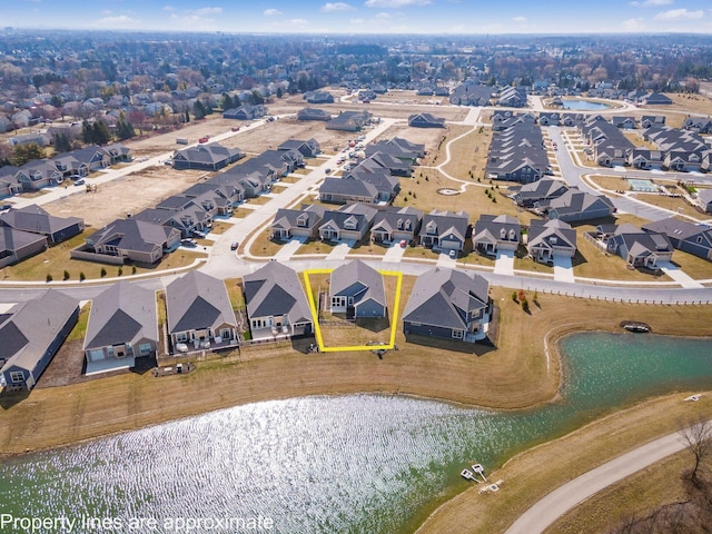 5678 Arcadian Ave, Hilliard, OH 43026 - bird's eye view featuring a residential view and a water view