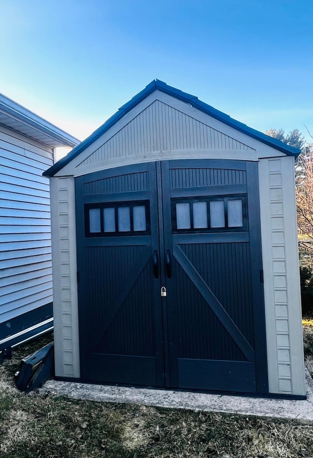 view of shed