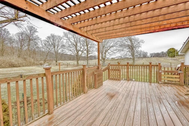 wooden terrace with a pergola