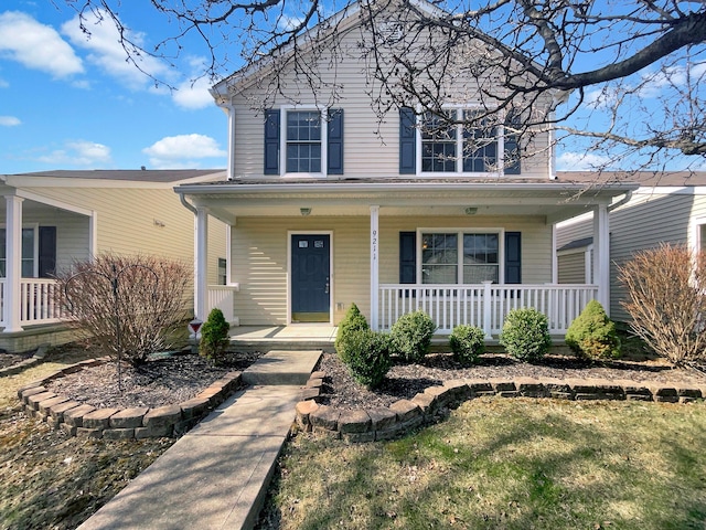 view of front of home with covered porch