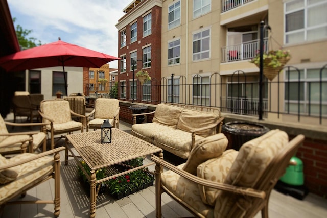 view of patio / terrace with an outdoor hangout area