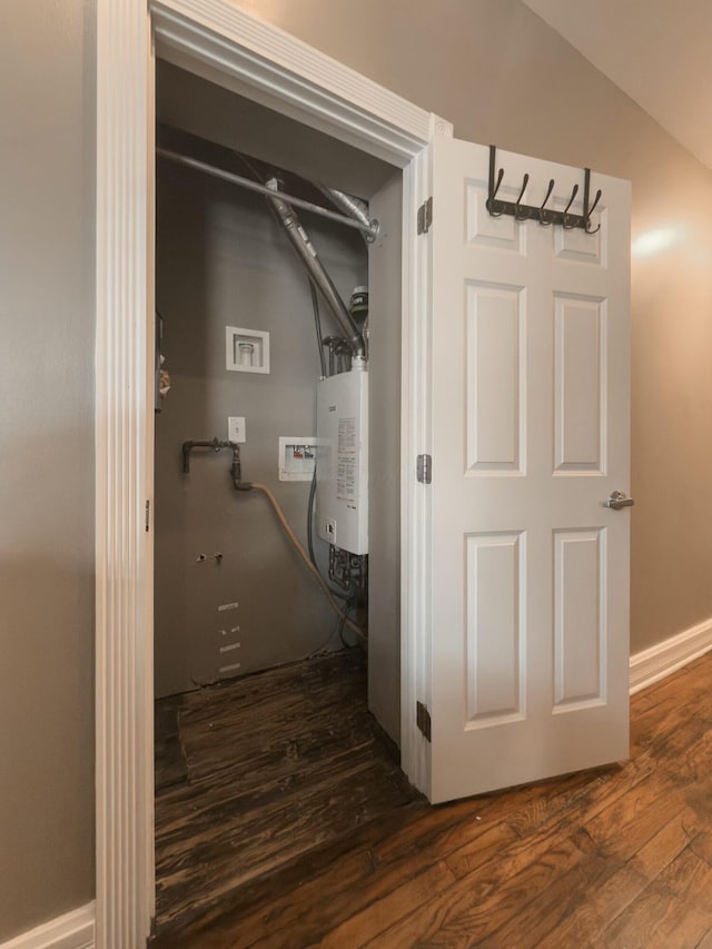 utility room with water heater