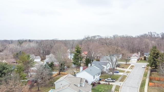 aerial view with a residential view