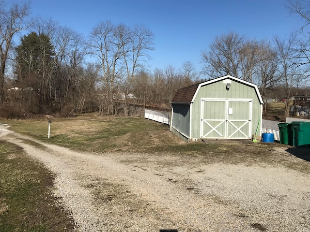 view of shed